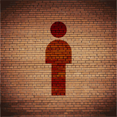 man restroom.  Flat modern web button and space for your text. Vector. EPS10のイラスト素材