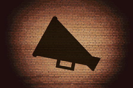 Megaphone, Loud-hailer . Flat modern web button and space for your text. Vector. EPS10のイラスト素材