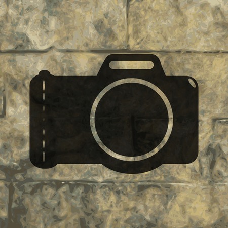 Photo camera .Flat modern web button and space for your text. Vector. EPS10のイラスト素材