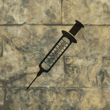 Syringe. Flat modern web button and space for your text. Vector. EPS10のイラスト素材