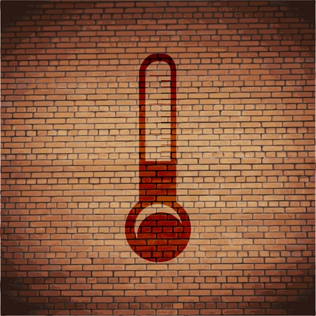 Thermometer. Flat modern web button and space for your text. Vector. EPS10のイラスト素材