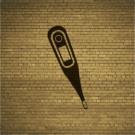 Medical thermometer. Flat modern web button and space for your text. Vector. EPS10のイラスト素材