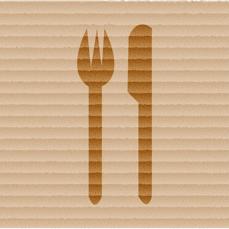 cutlery, knife, fork Flat modern web button and space for your text. Vector. EPS10のイラスト素材