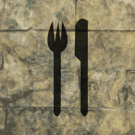 cutlery, knife, fork Flat modern web button and space for your text. Vector. EPS10のイラスト素材