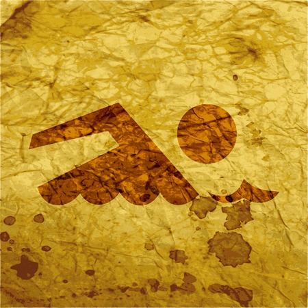 SWIMMER, pool. Flat modern web button and space for your text. Vector. EPS10のイラスト素材