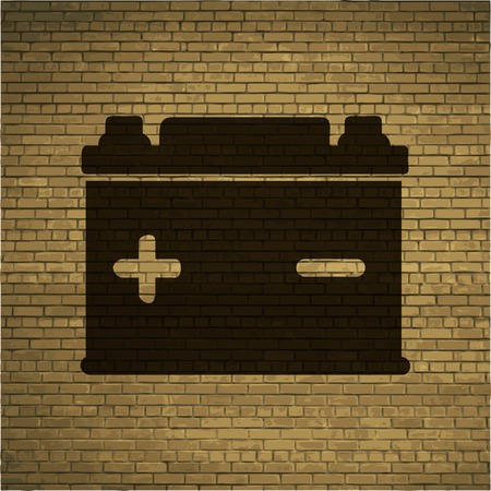 Car battery. Flat modern web button and space for your text. Vector. EPS10のイラスト素材
