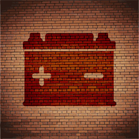 Car battery. Flat modern web button and space for your text. Vector. EPS10のイラスト素材