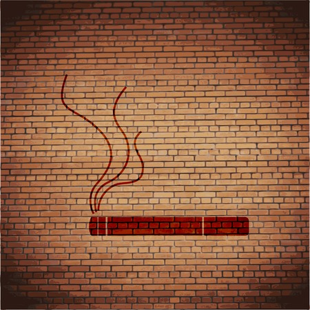 Smoking sign. cigarette. Flat modern web button and space for your text. Vector. EPS10のイラスト素材