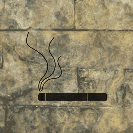 Smoking sign. cigarette. Flat modern web button and space for your text. Vector. EPS10のイラスト素材