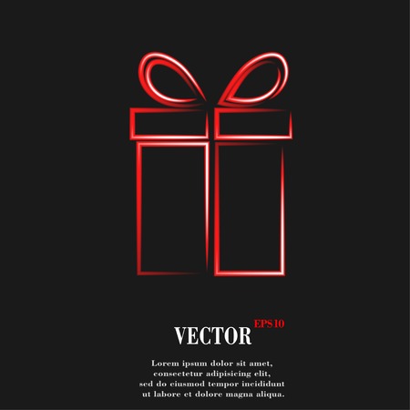 gift web icon, flat design. Vector illustration. EPS10のイラスト素材