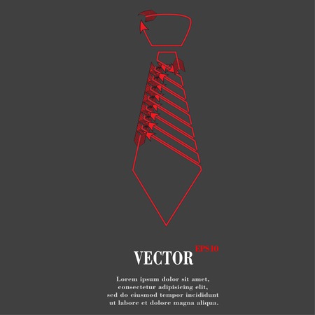 Hipster tie. Flat modern web button and space for your text. Vector. EPS10のイラスト素材