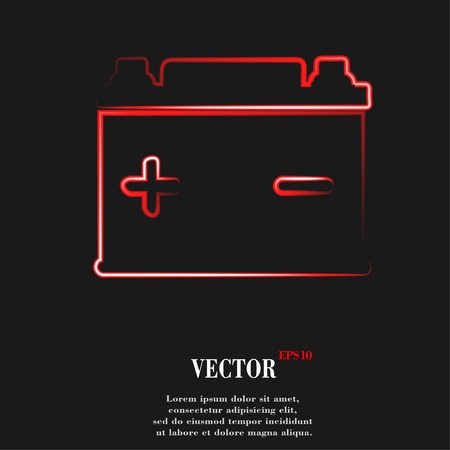 Car battery. Flat modern web button and space for your text. Vector. EPS10のイラスト素材