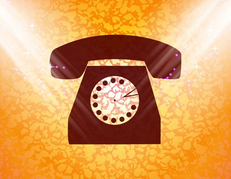 Retro telephone. Flat modern web button and space for your text. Vector. EPS10のイラスト素材