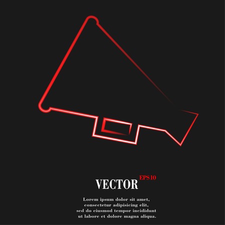 Megaphone, Loud-hailer Flat modern web button and space for your text. Vector. EPS10のイラスト素材