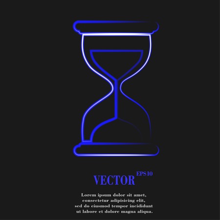 Sand clock. Glass timer Flat modern web button and space for your text. Vector. EPS10のイラスト素材