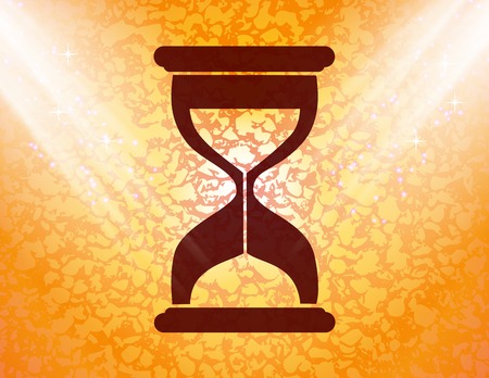 Sand clock. Glass timer Flat modern web button and space for your text. Vector. EPS10のイラスト素材