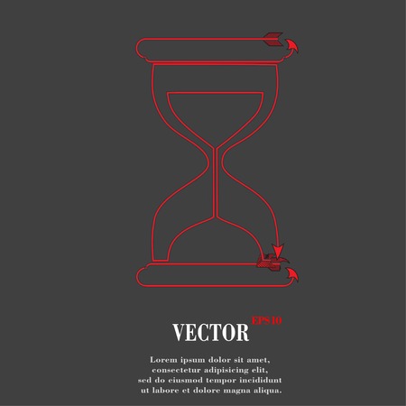 Sand clock. Glass timer . Flat modern web button and space for your text. Vector. EPS10のイラスト素材