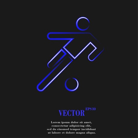 football player. Flat modern web button and space for your text. Vector. EPS10のイラスト素材