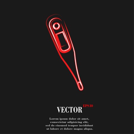 Medical thermometer. Flat modern web button and space for your text. Vector. EPS10のイラスト素材