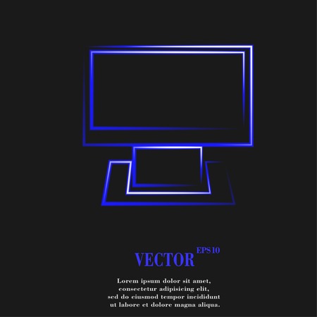 Computer. Flat modern web button and space for your text. Vector. EPS10のイラスト素材
