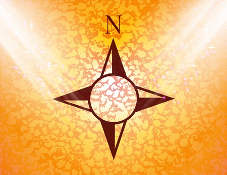 side of the World, compass Flat modern web button and space for your text. Vector. EPS10のイラスト素材