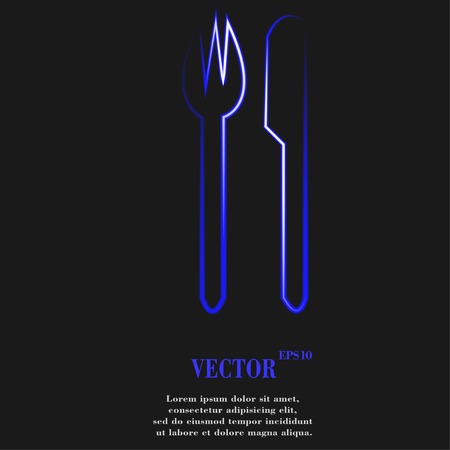 cutlery, knife fork Flat modern web button and space for your text. Vector. EPS10のイラスト素材
