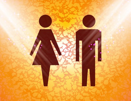 suluet men, women Flat modern web button and space for your text. Vector. EPS10のイラスト素材
