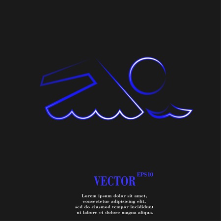 SWIMMER, pool Flat modern web button and space for your text. Vector. EPS10のイラスト素材