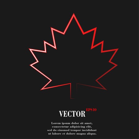 maple Leaf. Flat modern web button and space for your text. Vector. EPS10のイラスト素材