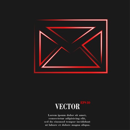 mail. envelope Flat modern web button and space for your text. Vector. EPS10のイラスト素材