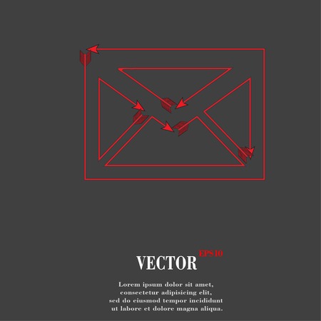 mail. envelope.  Flat modern web button and space for your text. Vector. EPS10のイラスト素材