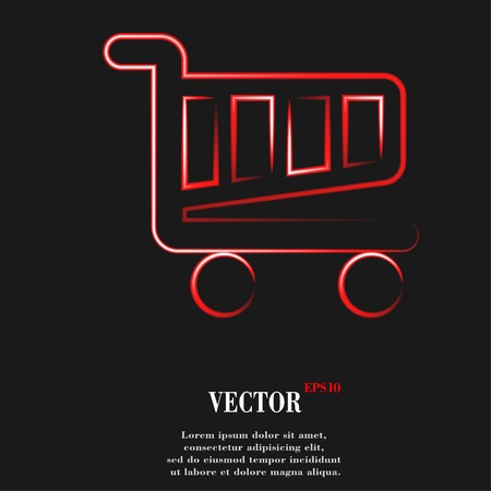Shopping basket. Flat modern web button and space for your text. Vector. EPS10のイラスト素材