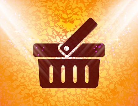 Shopping basket. Flat modern web button and space for your text. Vector. EPS10のイラスト素材