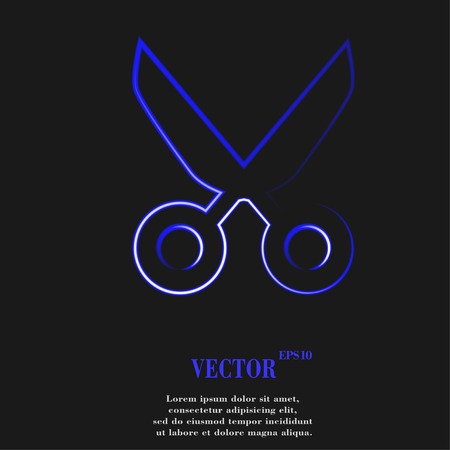 Scissors. Flat modern web button and space for your text. Vector. EPS10のイラスト素材