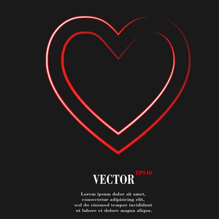 Heart. Flat modern web button and space for your text. Vector. EPS10のイラスト素材