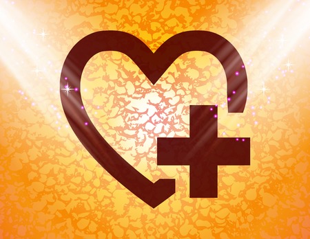 Heart. Flat modern web button and space for your text. Vector. EPS10のイラスト素材