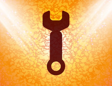 Wrench. tool to work Flat modern web button and space for your text. Vector. EPS10のイラスト素材
