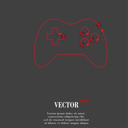 Gaming Joystick. Flat modern web button and space for your text. Vector. EPS10のイラスト素材