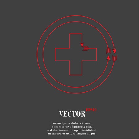 Plus. Flat modern web button and space for your text. Vector. EPS10のイラスト素材