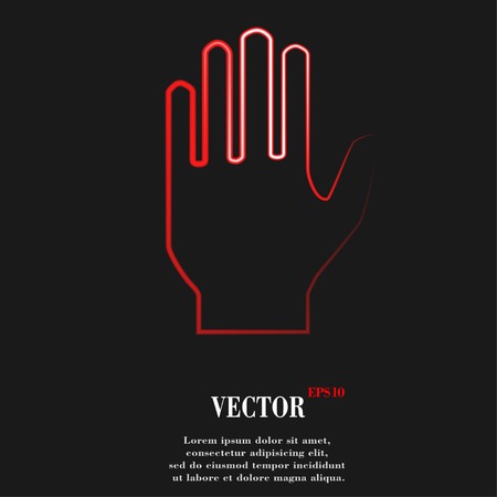 Stop. hand Flat modern web button and space for your text. Vector. EPS10のイラスト素材