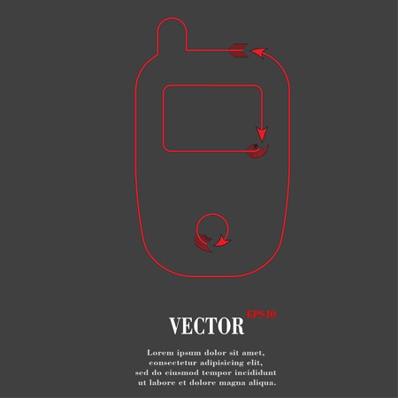 Mobile phone. Flat modern web button and space for your text. Vector. EPS10のイラスト素材
