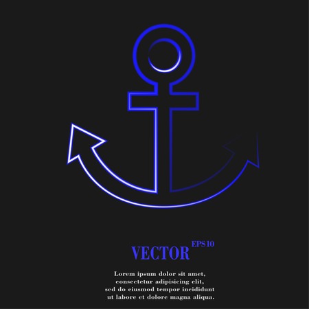 Anchor. Flat modern web button and space for your text. Vector. EPS10のイラスト素材