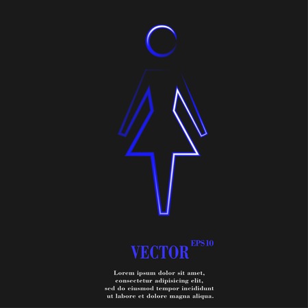 woman restroom. Flat modern web button and space for your text. Vector. EPS10のイラスト素材