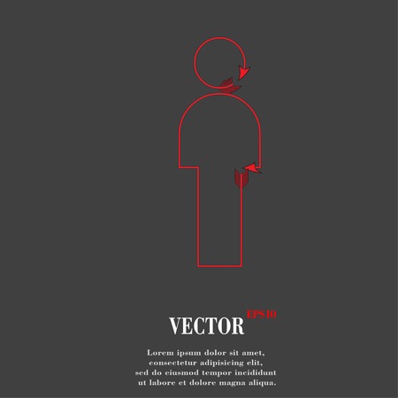 man restroom.  Flat modern web button and space for your text. Vector. EPS10のイラスト素材