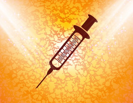 Syringe. Flat modern web button and space for your text. Vector. EPS10のイラスト素材
