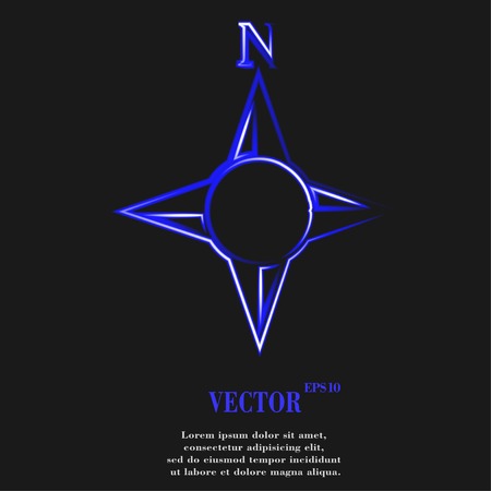 side of the World, compass Flat modern web button and space for your text. Vector. EPS10のイラスト素材