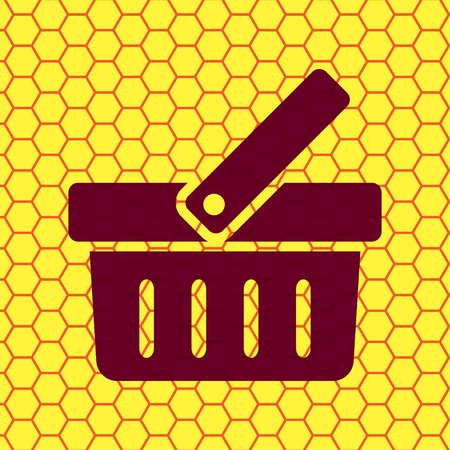 Shopping basket. Flat modern web button and space for your text. Vector. EPS10のイラスト素材