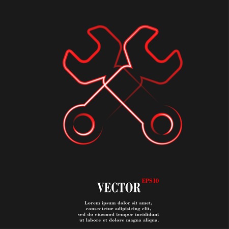 Wrench. tool to work Flat modern web button and space for your text. Vector. EPS10のイラスト素材
