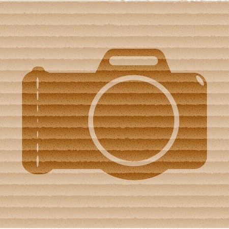 Photo camera icon flat design with abstract background.の写真素材