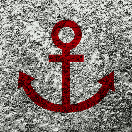 Anchor icon flat design with abstract background.
